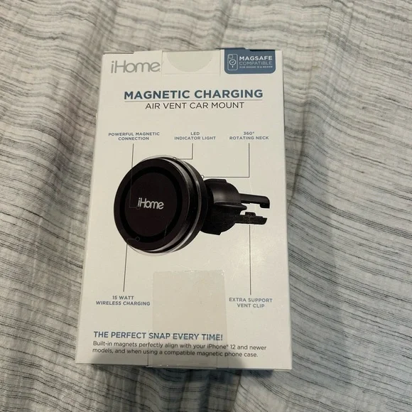 iHome Magnetic Charging Car Mount - Black - Picture 2 of 4